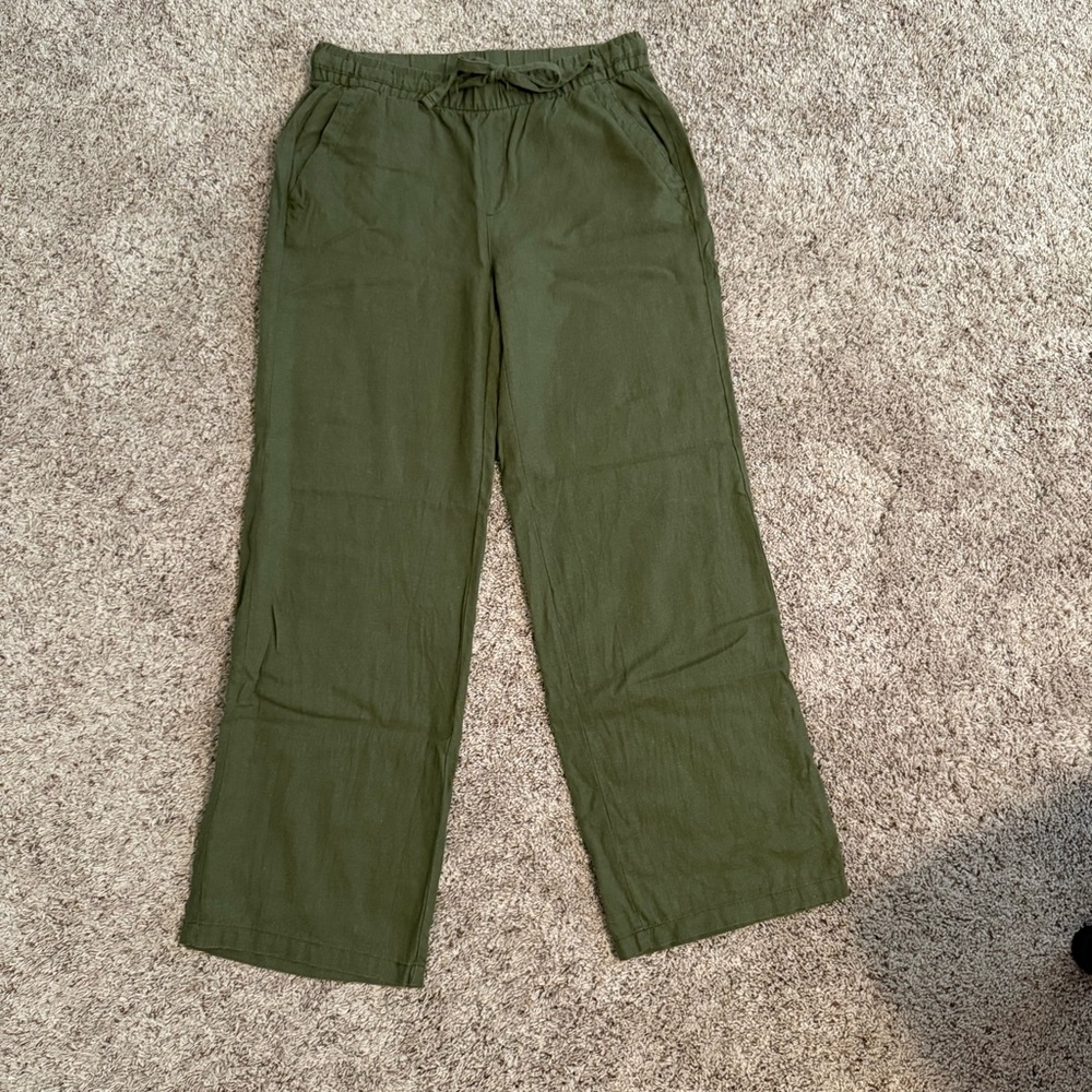 Old Navy Olive Green Relaxed Fit Wide Leg Pants